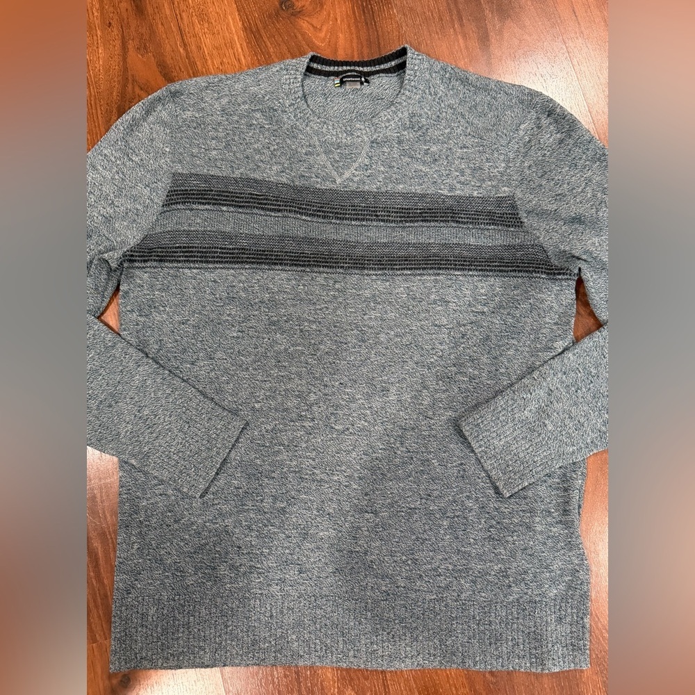 Smartwool Twilight Blue Marl Crew Neck Merino Wool Blend Mens Sweater L gray